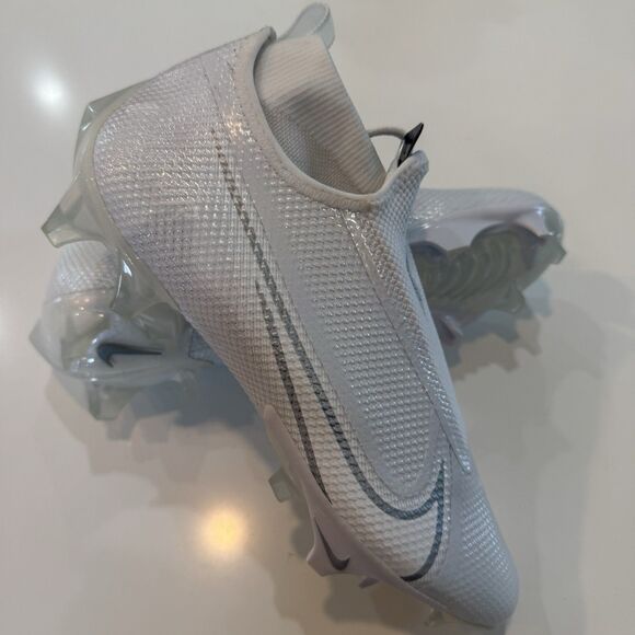 Nike Men Sz 7.5 Vapor Edge Pro 360 White Chrome Silver Football Cleat AO8277-108 main image 4